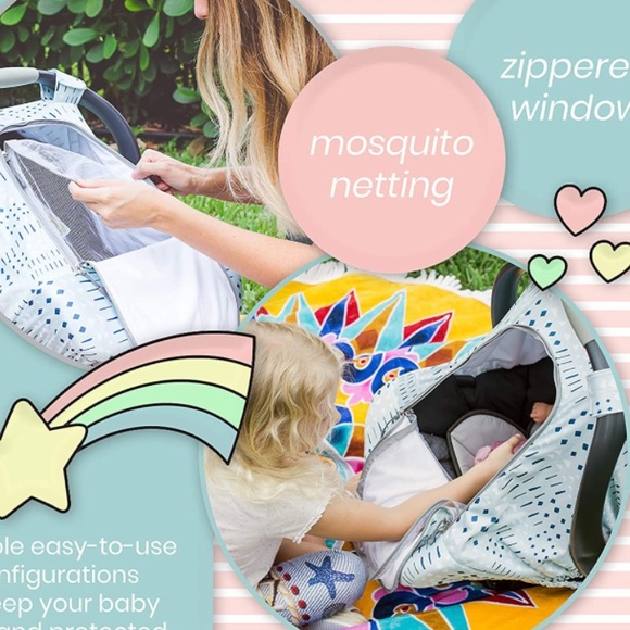 baby infant car seat canopy multifunctional bug screen - Picture 2 of 4